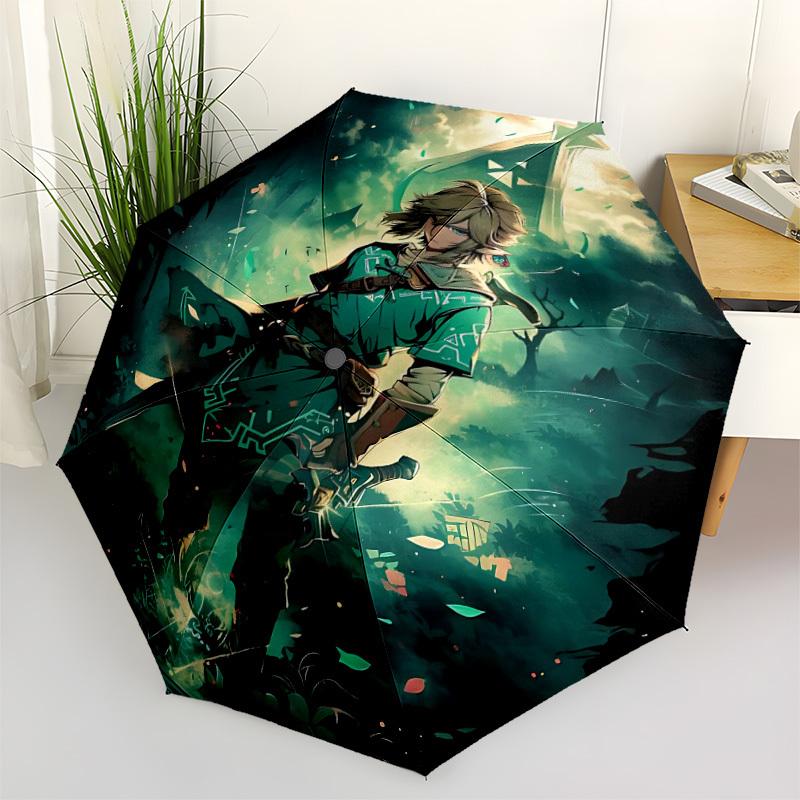 1pc The Legend of Automatic Open/close Folding Portable Umbrella with 8-Rib Structure for Women/Men, All-Season Use  A0901136