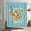 USA Karte Duschvorhang Amerikanische Staaten Reise Vintage Heimdekoration Wasserdichter Badezimmervorhang Künstlerische USA Flagge Wandbehang