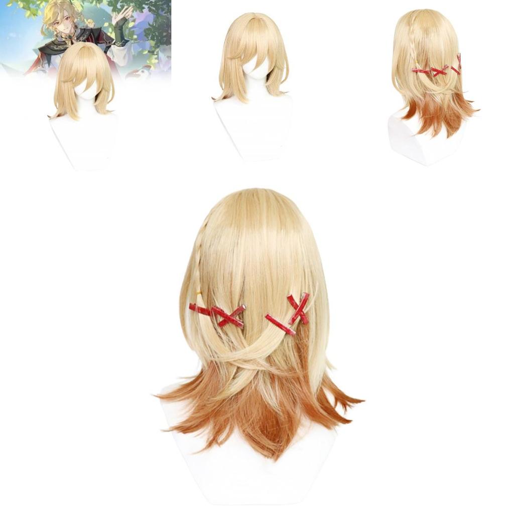 Genshin Impact Kaveh Wig Soft Heat-resistant Synthetic Hairpiece 60cm/23in Length
