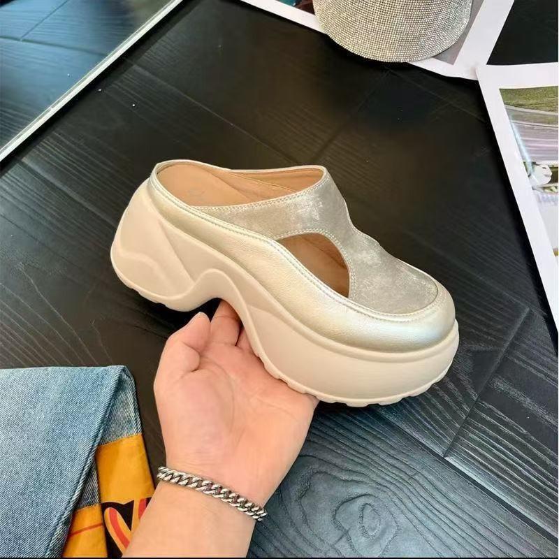 Beach baotou half slippers women small women summer new casual versatile thick-bottomed cool slippers