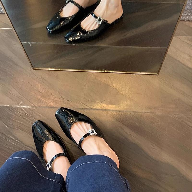 

Sheepskin version of grape mother, the same national style into summer French rhinestone buckle bag head Muller half slippers women s sandals summer 40