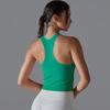 Solid Color Thread High Elastic Tight I Long Vest Sports Running Fitness Yoga Wear Top for Women