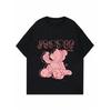 Pink "Jazzle Bear" Cartoon Bear Printed Black Women's Short-Sleeve T-Shirt