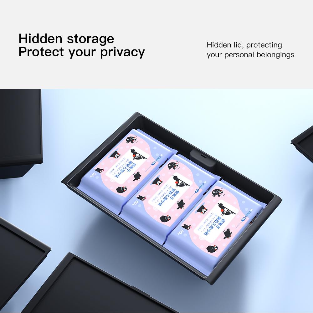 YZ Für Tesla Model Y Juniper 2026 Unter Sitz Aufbewahrungsbox Sitze Schublade TPE Verstecktes Aufbewahrungsfach Schub-Zieh Auto Organizer Zubehör