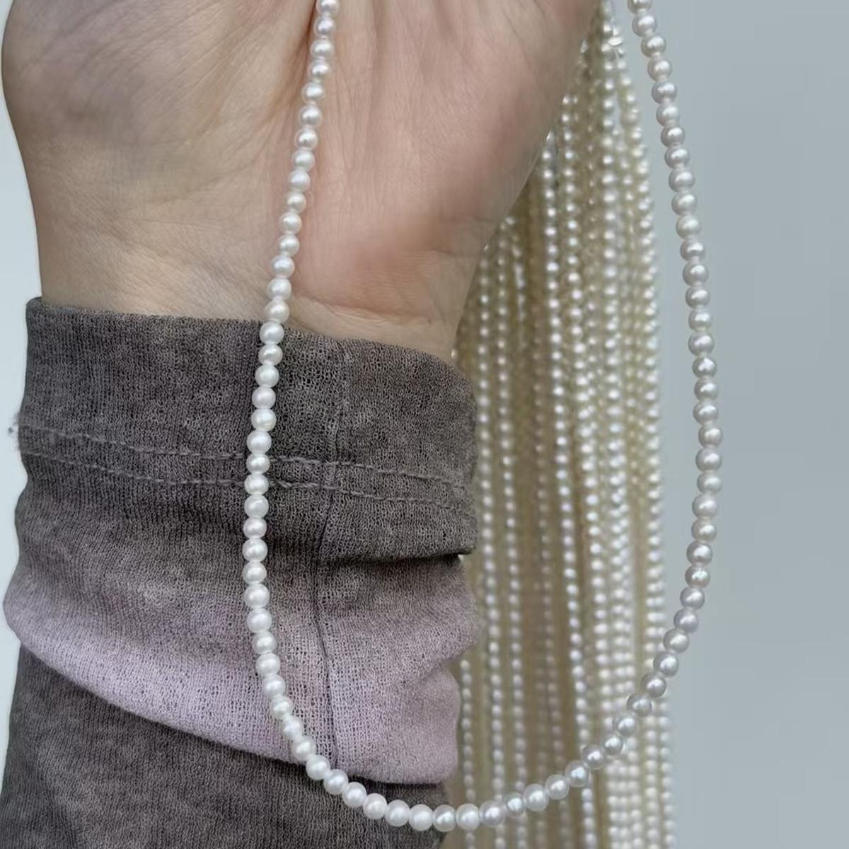 

1 нить, белые натуральные пресноводные жемчужины, ручная работа, круглые жемчужные бусины для изготовления ювелирных изделий, поделок DIY (Бусины 3 мм, Длина 36 см) 1String/3mm-36cm белый
