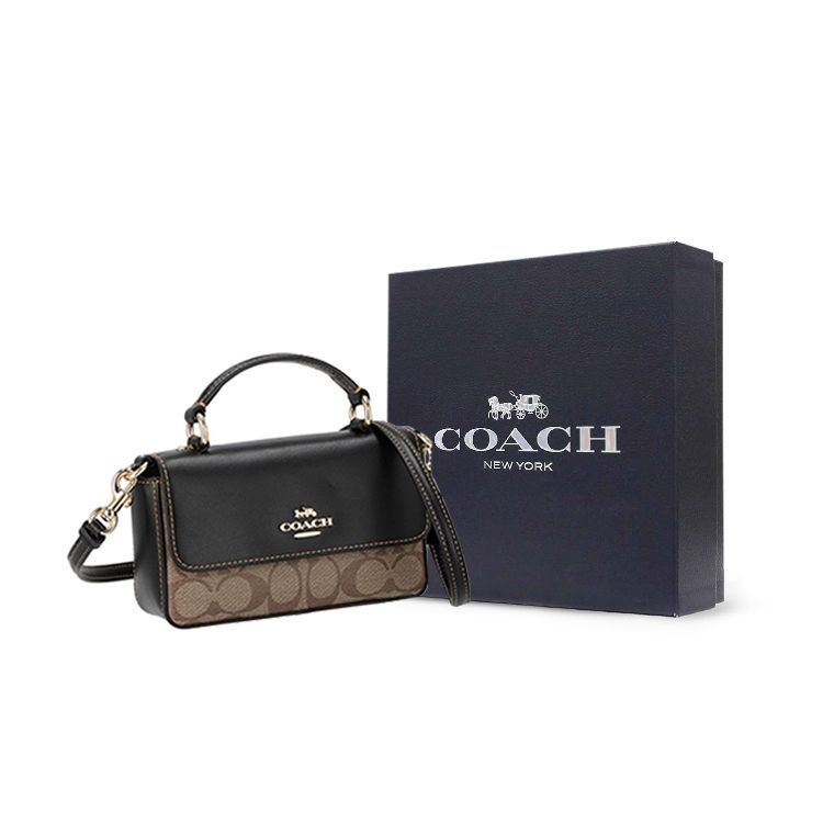 Coach Josie 18 Moonlight Treasure Box Snap Closure Classic Monogram Coated Canvas And Smooth Leather Mini Handbag Women Handbags CC340-IMLOV
