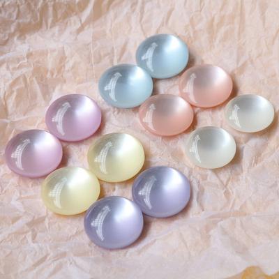 18mm Cat Eye & Shell Iridescent Smooth Resin Circles DIY Earrings Hair Clips Phone Case Jewelry Making Charms