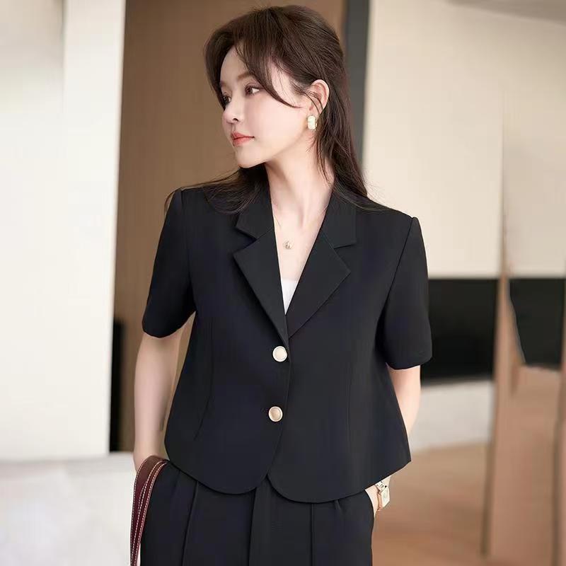 

Petite Women s High-End Short Sleeve Summer Blazer L (110-125 jin) чёрный
