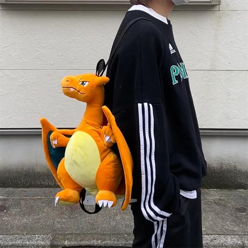 Kawaii Pokemon Plush Toy Pikachu Backpack Bag Mimikyu Eevee Mew Gengar Snorlax Bag Schoolbag Birthday Present Kids Children Gift