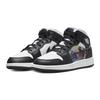 Air Jordan 1 Mid GS Hologram Kids Sneakers Black New-Emerald University-Red DR9495-001