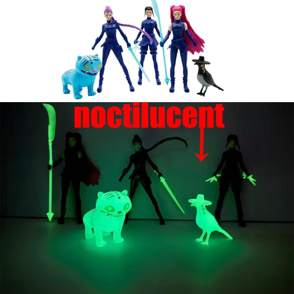 12pcs/Set Kpop Demon Hunters Action Figure Toy Derpys Tiger Rumi Mira Zoey Sussy Figurine Doll For Fans Gift