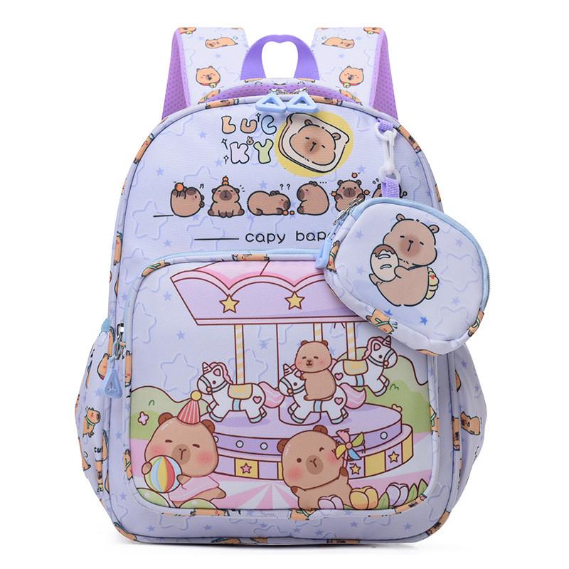 Stylish Cute And Capybara Kids Backpack For Nursery School With Comfortable Straps And Nylon Material