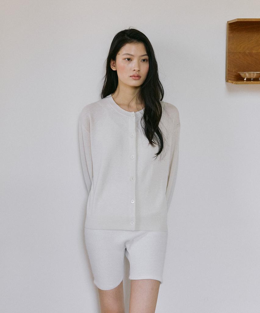 Peulob Silk Wool Cardigan Ivory