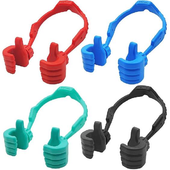 YuCool 4 Packs OK Cell Phone Stands, Adjustable Flexible Cellphone Stand,Mobile Smartphone Display Holder-4 Colors Blue,Green,Black,Red