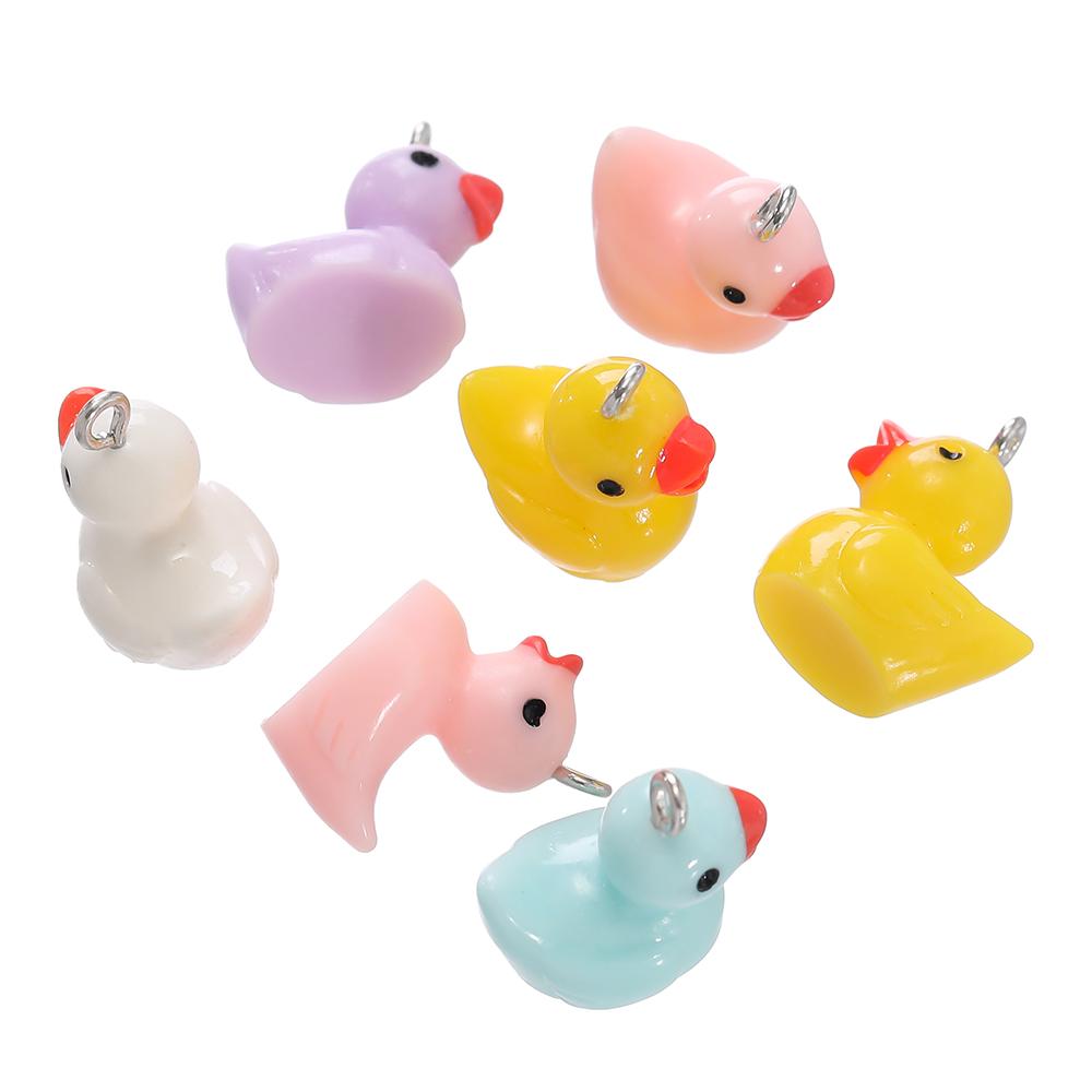 10 Stück 17,5x18,5mm 3D Enten Harz Anhänger Niedliches Tier Anhänger Für Schmuckherstellung DIY Ohrringe Schlüsselanhänger Bastelzubehör