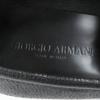 Giorgio Armani Loafer Logo Metall Mokassins schwarzes Leder Herren 10 Gebraucht