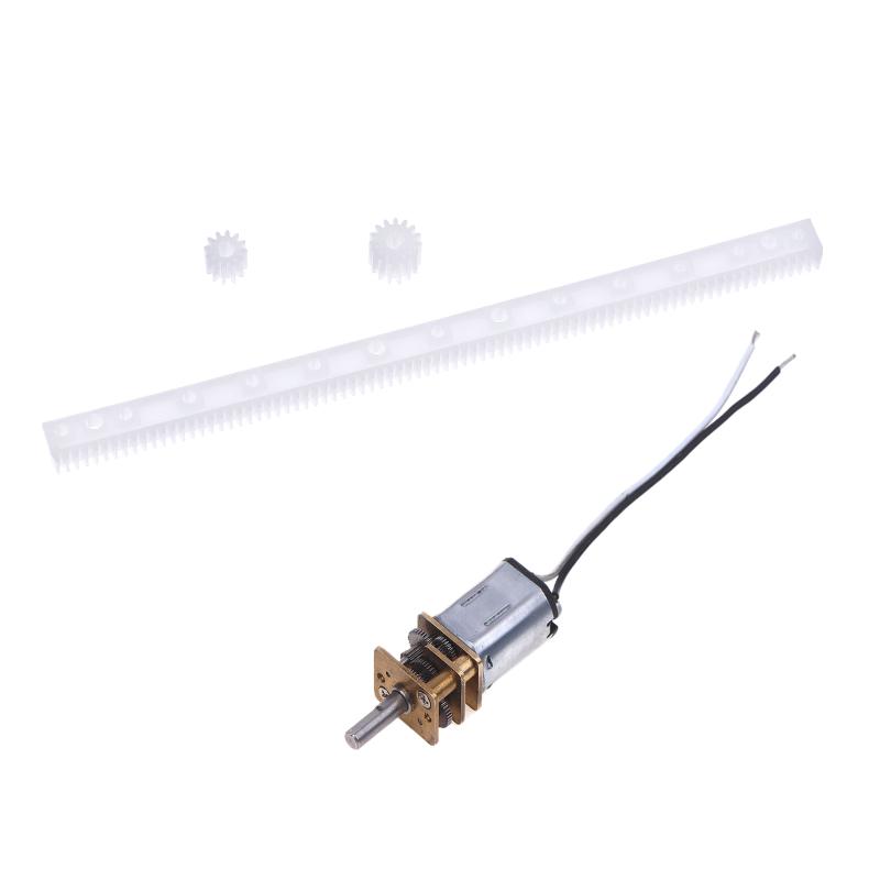 125Mm Guide Rack 3D Hole Gear Linear Drive Gear Rod N20 Geared Motor Kit 12-Tooth 15-Tooth Plastic Gear For Diy Camera Monitor