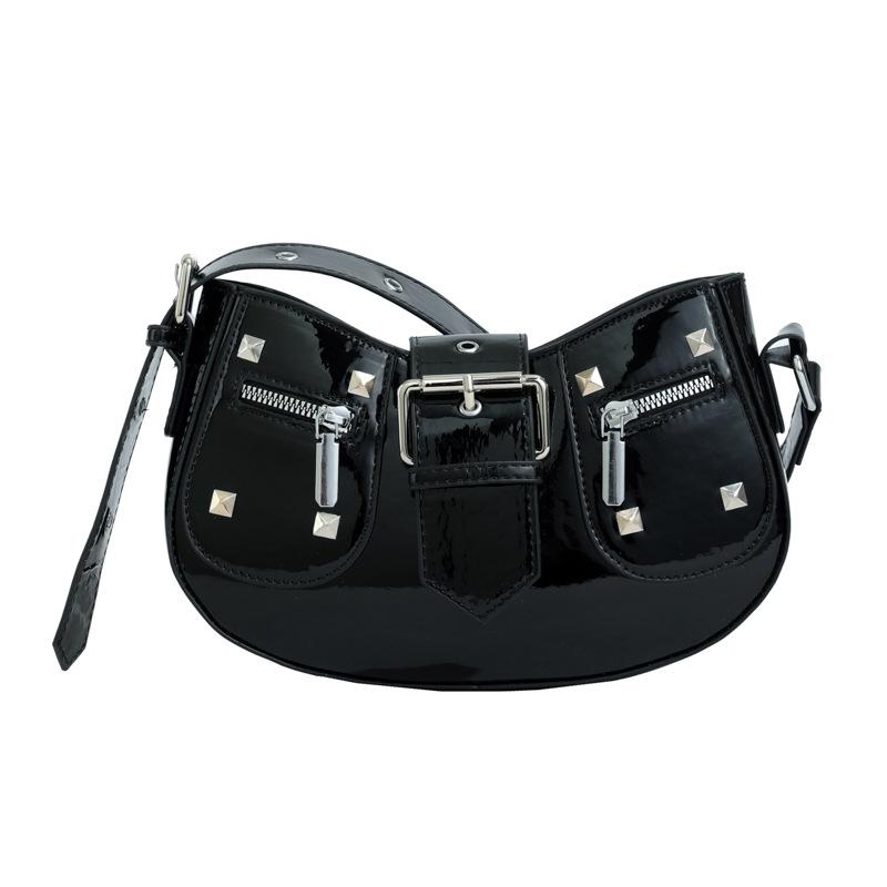 Women's bag fresh and sweet style personalized laser rivet women's armpit bag new commuter travel shoulder messenger bag