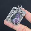 Sisters Day Deal Trillion Charoite Gemstone 925 Sterling Silver Art Deco Pendant