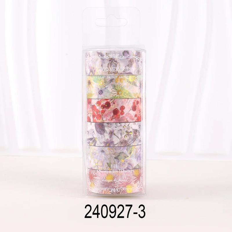 6 Rollos/caja de Cinta Washi de Planta Floral Adecuada para Decoración de Collage de Cuaderno DIY Un Regalo para Amigos Suministros de Aprendizaje