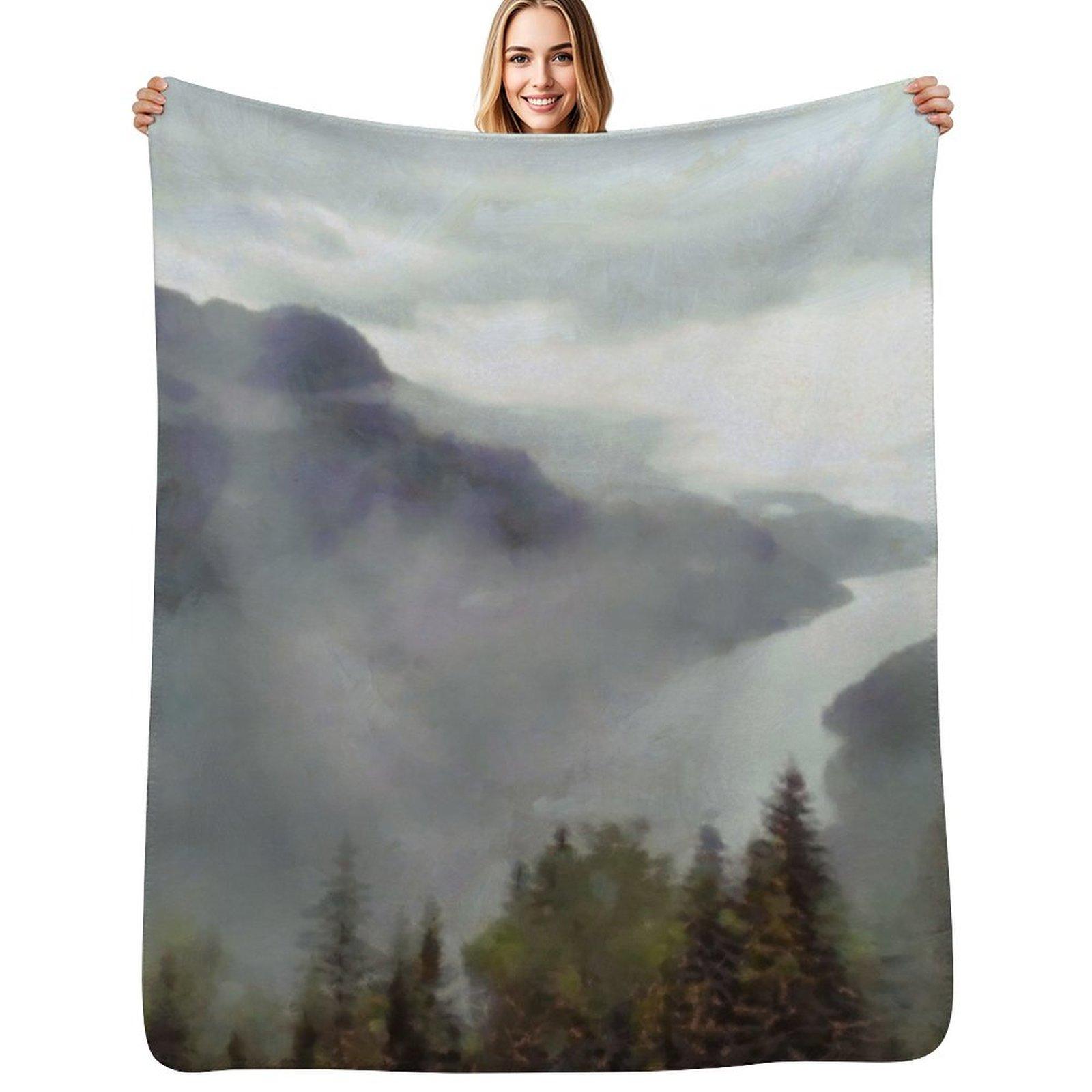Bruinen River Throw Blanket Luxurious Soft Blanket Holiday Gift for Family Size: 75*100cm, Weight: 230 GSM