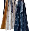Women's Ethnic Style High-Waist Ice Silk Wide-Leg Cropped Trousers - Summer Slimming Print