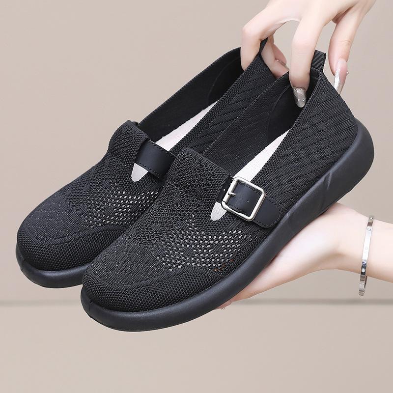 Shoes Women's 2025 Summer New Women's Versatile Casual One-pedal Mesh Shoes Soft Sole Not Tired Feet Round Head Casual Shoes