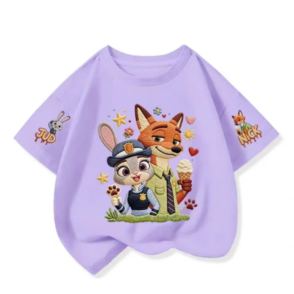 Crazy Animal Cartoon Pattern Short-Sleeved T-Shirt -Popular Children's Shirt