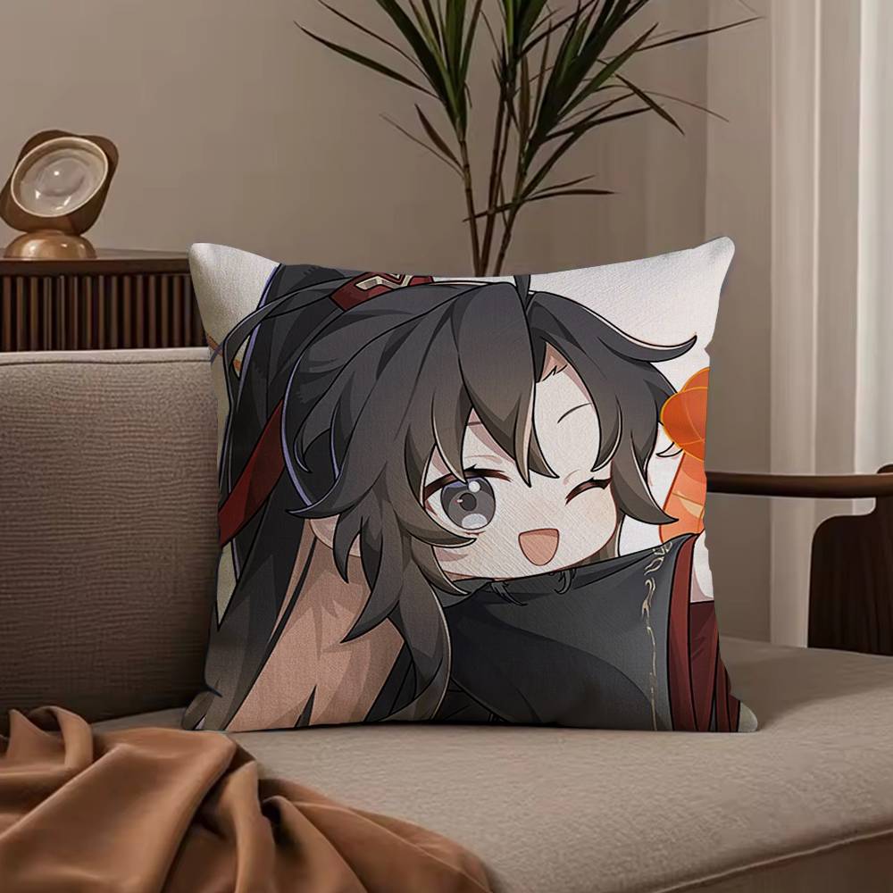 New Arrival Mo Dao Zu Shi Pillow Case Anti-dustmite Pillowcase Invisible zipper silky short plush Sofa cushion cover