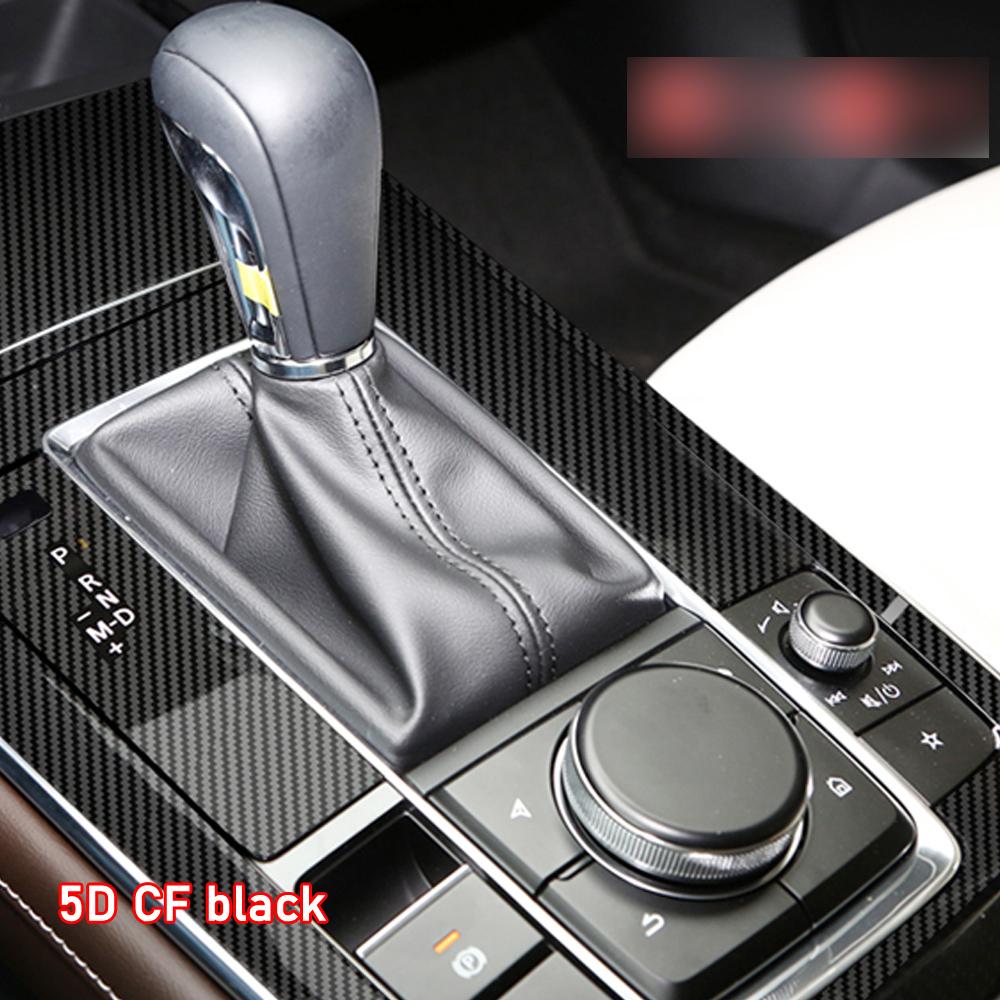 Car Interior Sticker Gear Box Protective Film For Mazda CX-30 2019-2025 Car window Panel Sticker Carbon Fiber Black