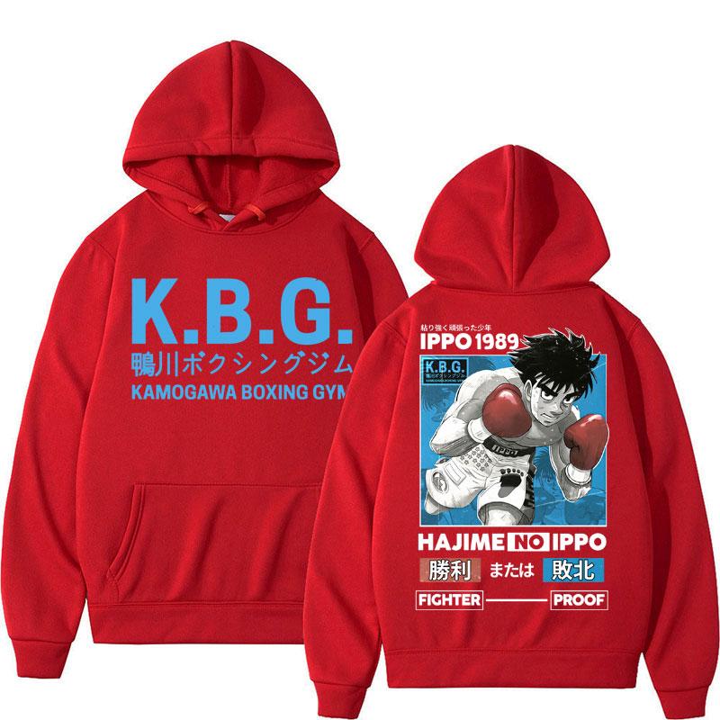 Anime Hajime No Ippo Graphic Hoodie Kamogawa Boxing Gym Manga Sportwear Makunouchi Takamura KGB Loose Fleece Pullover