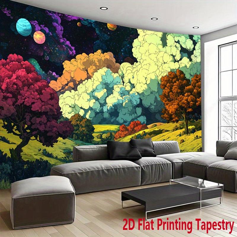 Galaxy Fantasy Landscapes Digital Printing Polyester Wall Tapestry Suitable for Use In Living Rooms Bedrooms Offices Bars Party
