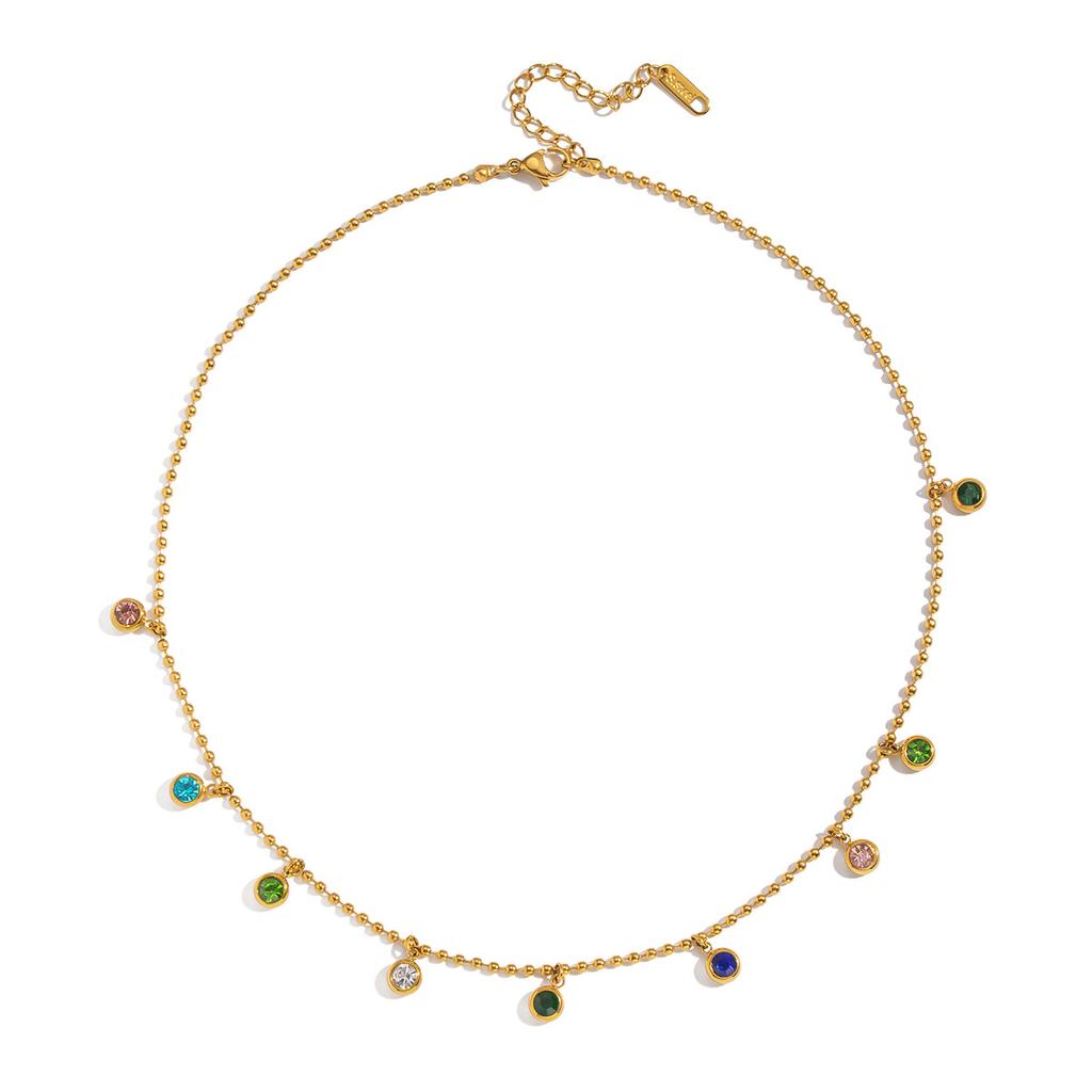 1pc Trendy Niche Colorful Tassel Necklace Golden Plated Hand Accessory Colorful Charm Necklace for Women Christmas Gift
