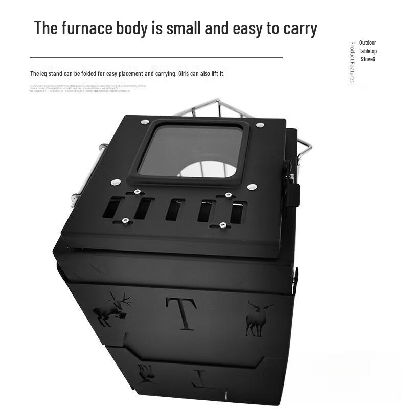 OEING Outdoor Camping Wood Stove & Grill