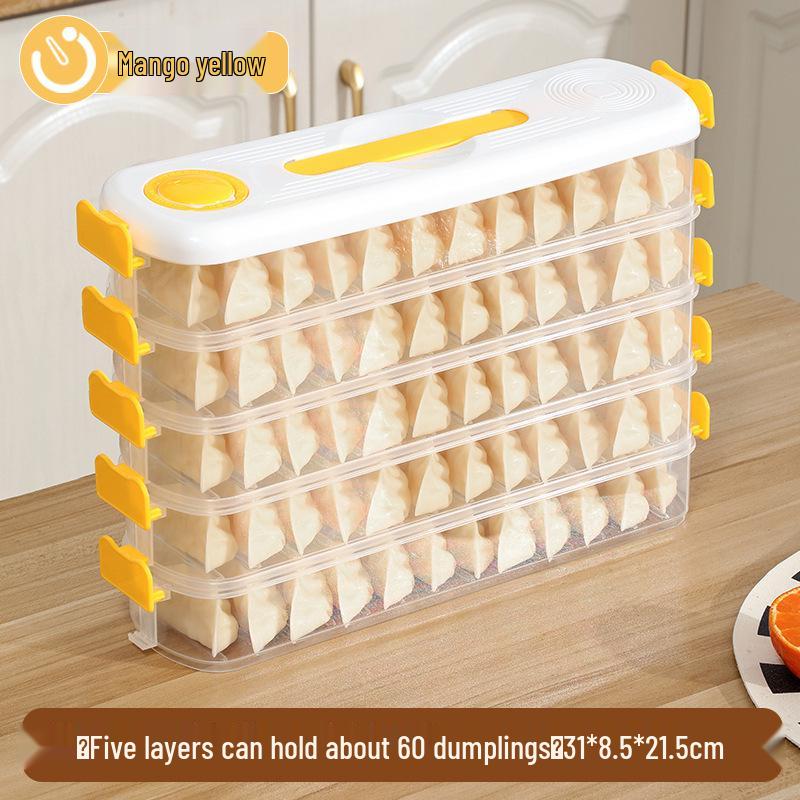 Multi-layer Wonton Storage Container with Lid, Stackable Fresh-Keeping Organizer.