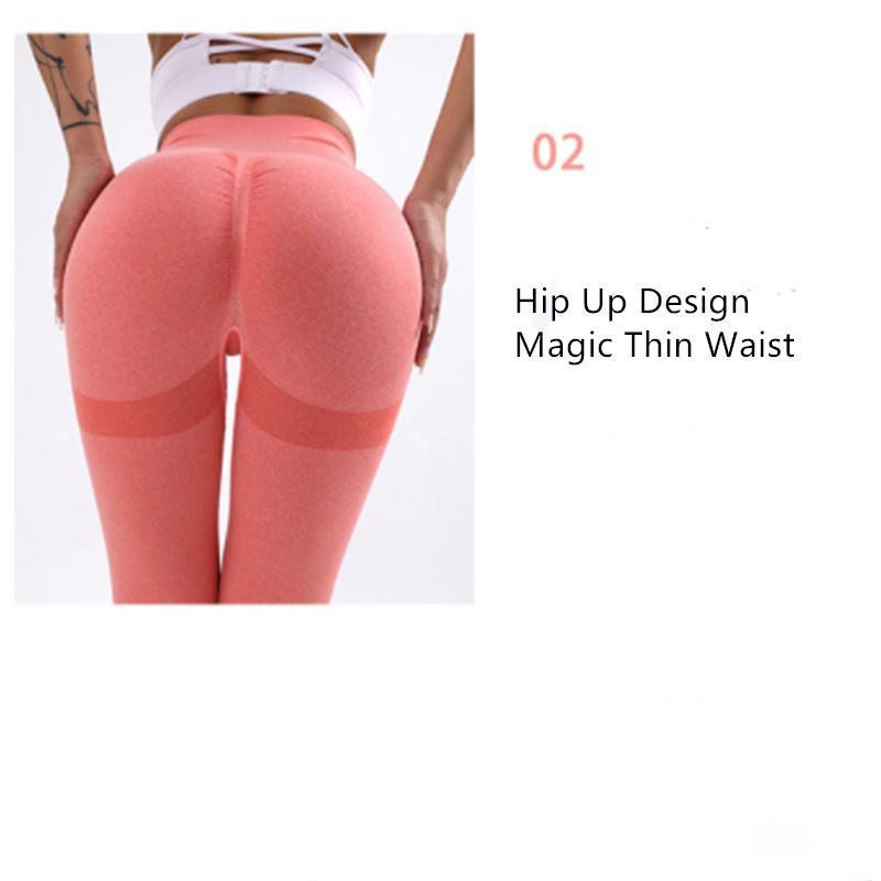 Leggings da yoga fitness da donna a 9 colori, a vita alta, push-up, pantaloni da yoga aderenti senza cuciture per lo sport da donna