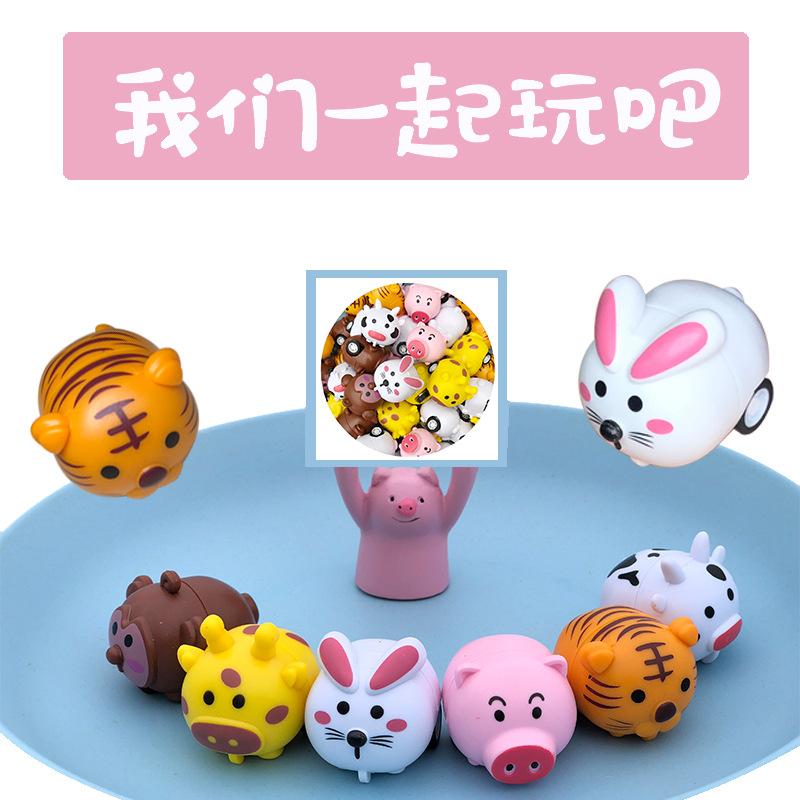 Mini Cartoon Pull Back Car, Animal Car, Pig, Tiger, Cute Rabbit, Kindergarten Toy