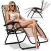 Foldable Garden Lounger With Cushion Sofotel Chillwell Set of 2 Beige