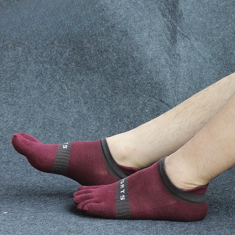 

Мужские спортивные носки с пятью пальцами из хлопковой нити, летние тонкие носки с раздельными пальцами, пять пальцев 1 pair бордовый
