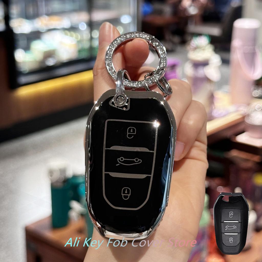 Key Fob Cover For Peugeot 2008 3008 4008 5008 308 408 508 Citroen C1 C2 C4 C6 C3-XR Picasso Grand DS3 DS5 Car Keychain