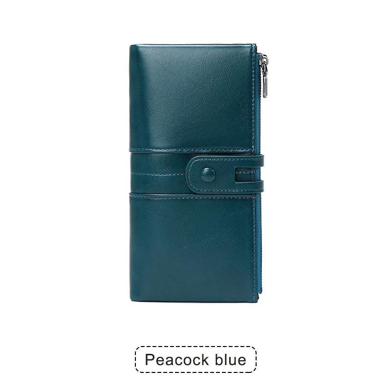 RFID women s long wallet PU leather handbag with multiple card slots, coin zipper wallet, women s mobile wallet