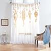 1PCS white background gold border starry moon lantern curtain   Ramadan festival style   living room bedroom   translucent curtain