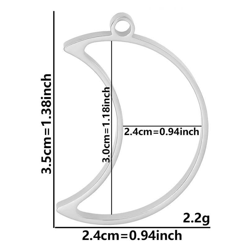 6pcs Steel Color Assorted Pendant Filligree Moon Sun Doji Charm Stainless Steel Charms For Jewelry Making Bracelets DIY Keychain