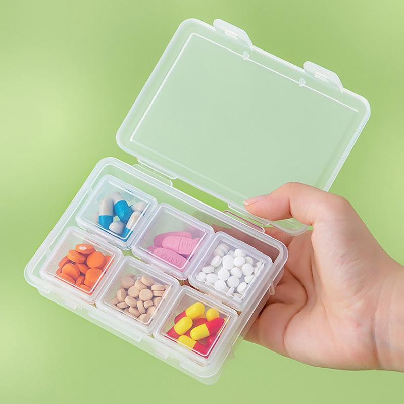 Portable Medicine Storage Box, Plastic Desktop Medicine Storage Box With Lid, Mini Household Medicine Box