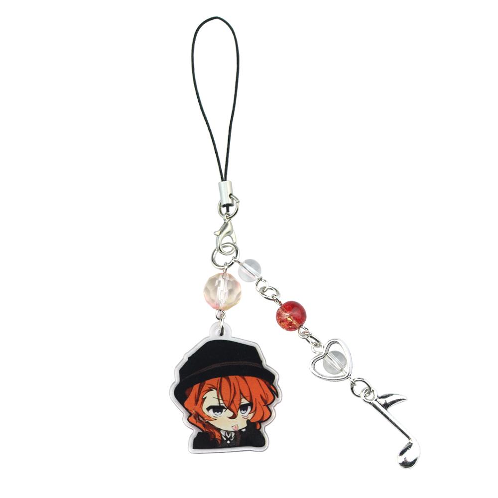 Anime BSD Dazai Osamu and Chuuay Keychain Bungou Stray Dogs Soukoku Inspiration Acrylic Keychain Backbag Keychain Pendant Gifts
