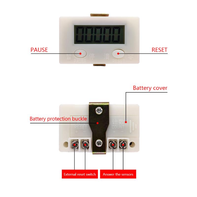 Contador eletrônico digital de 5 displays, sensor magnético industrial de proximidade, interruptor de perfuração, contador de indução automático, medidor