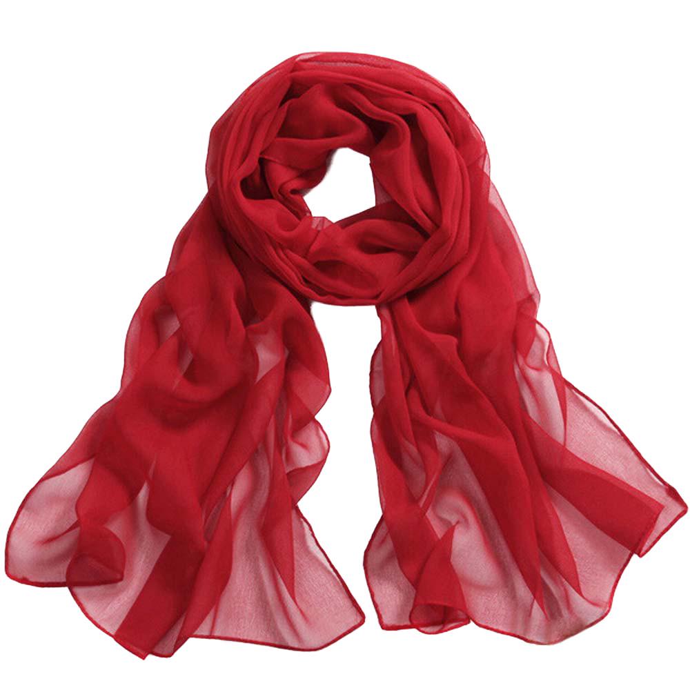 

Girls Women Long Soft Thin Wrap Lady Shawl Chiffon Scarf Beach Scarves RD червоний