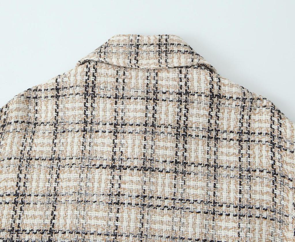European & American Style Autumn Women's Casual Textured Short Jacket 9013118