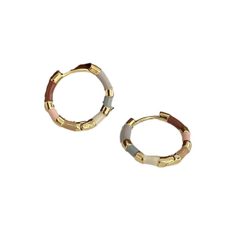 Introducing "Suddenly This Summer: Colorful Enamel Drop Earrings 2024!" French Retro Clip-On Studs - High-End Chic for Women.
