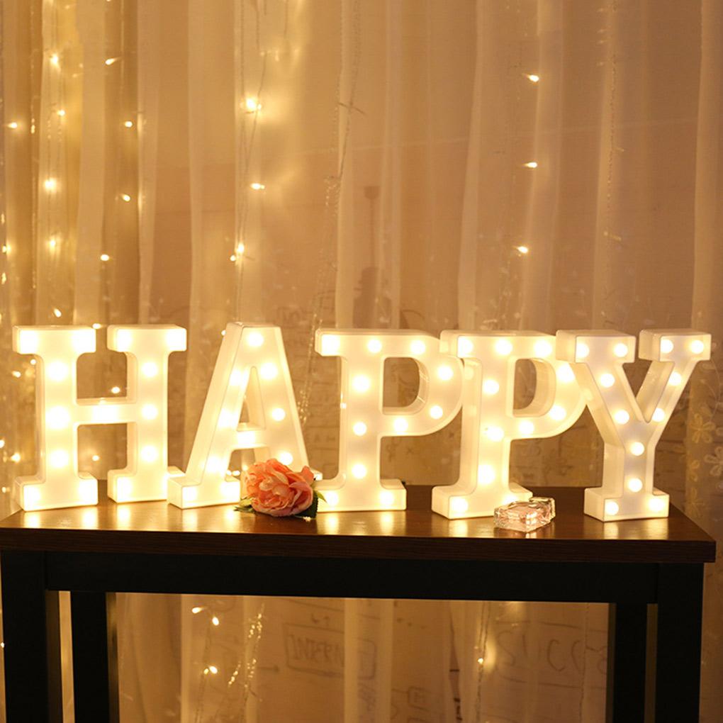 Luminous 26 English Alphabet Light Night Lamp Wedding Party Room Letter Decor